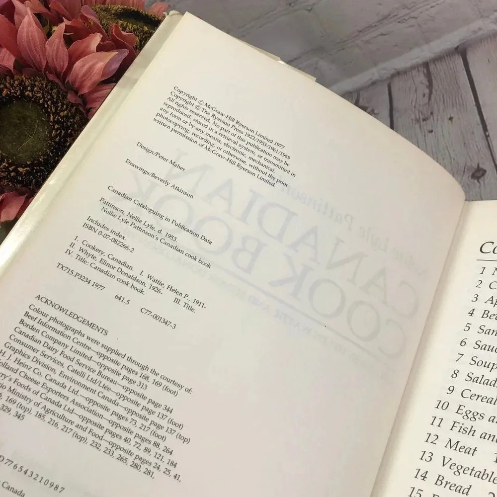 vintage nellie lyle pattinson's canadian Cookbook 1977